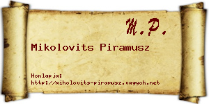 Mikolovits Piramusz névjegykártya
